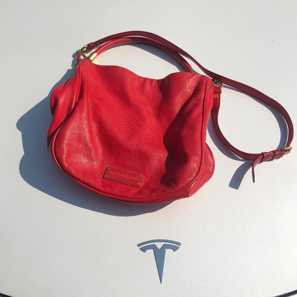 Gorgeous Red leather Handbag and crossover body